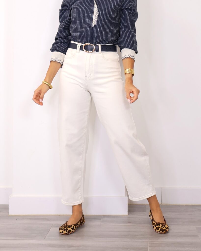 Jeans Balloon Fit Blanco