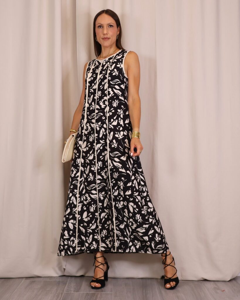 Vestido Estampado Negro