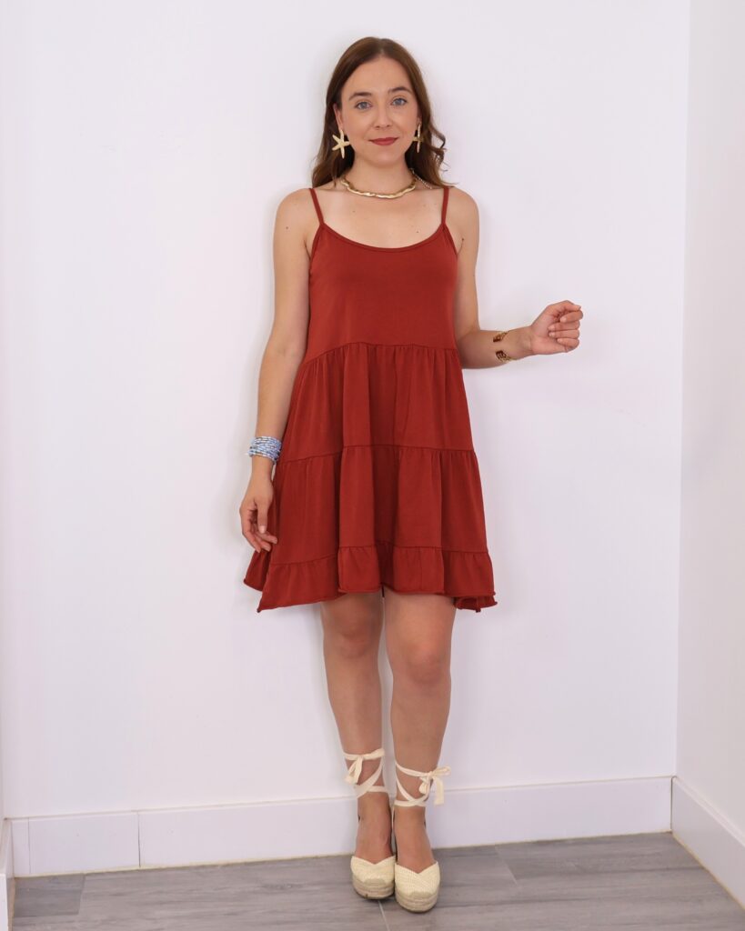 Vestido Corto Teja