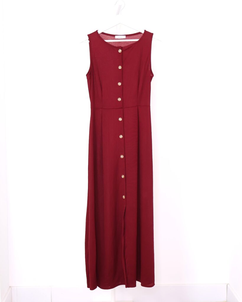 Vestido Botones Grosella