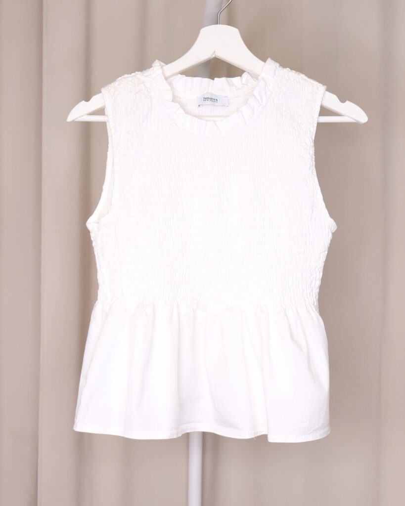 Blusa Nido de Abeja Blanca