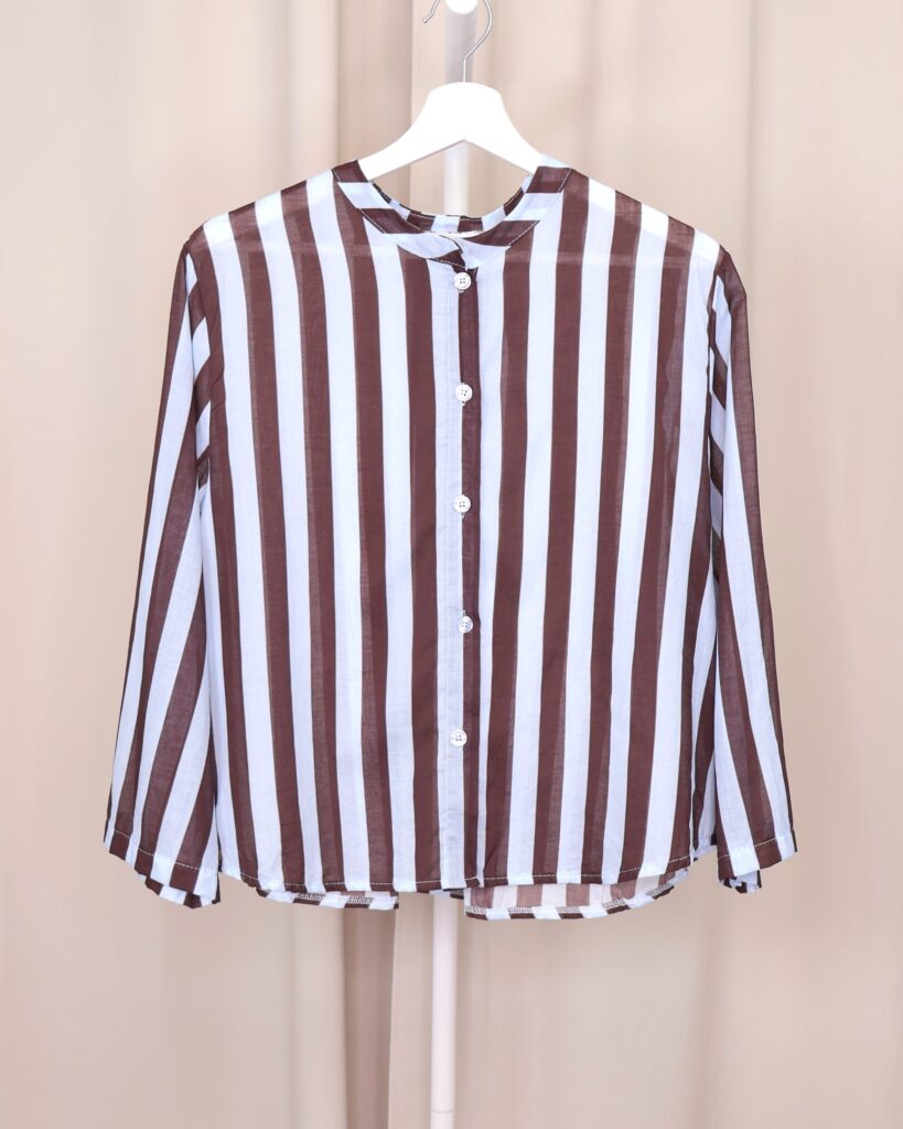 Camisa Rayas Celeste Chocolate
