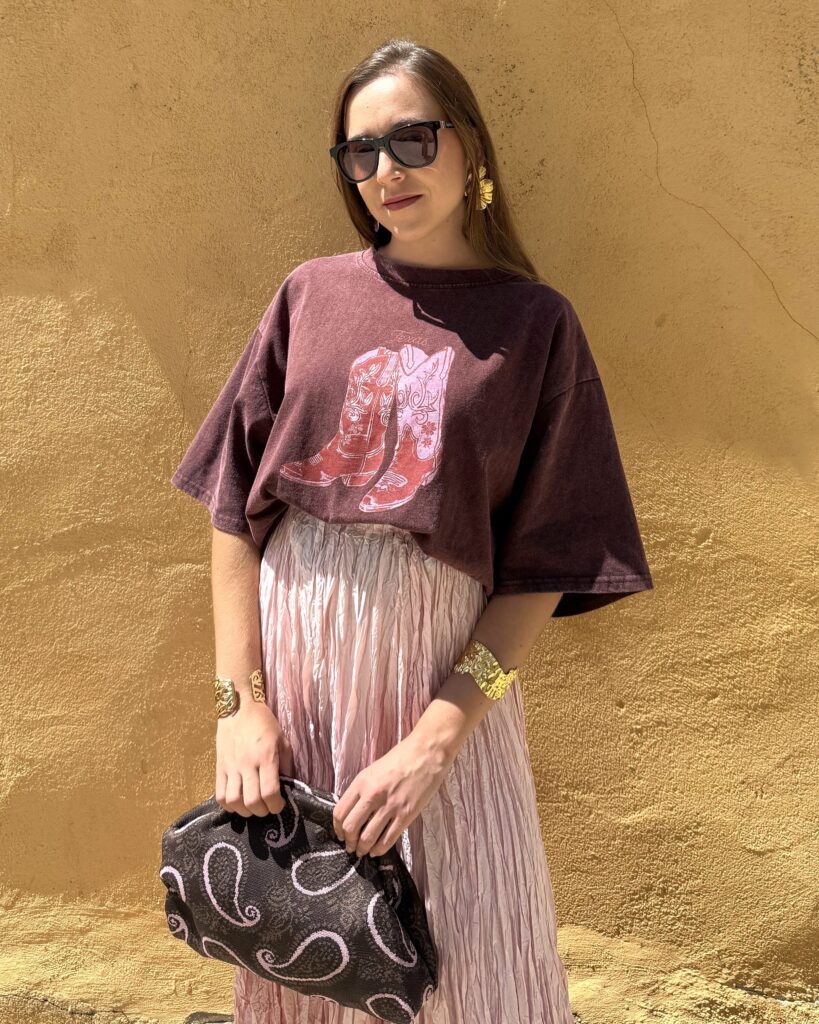 Camiseta Oversize Cowboy Burdeos