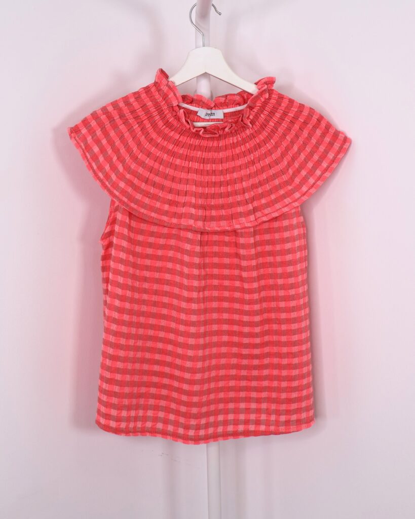 Blusa Vichy Rosa Flúor