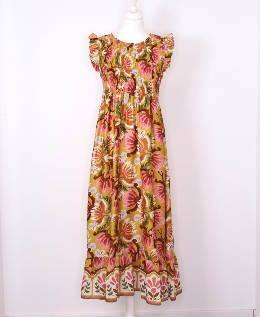Vestido Floral Mostaza