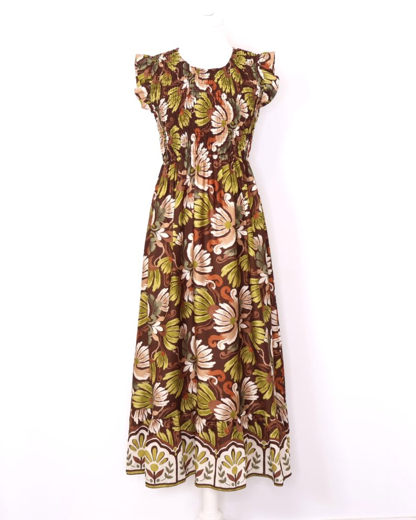 Vestido Floral Kaki