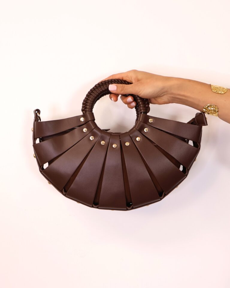 Bolso Chocolate Efecto Plisado