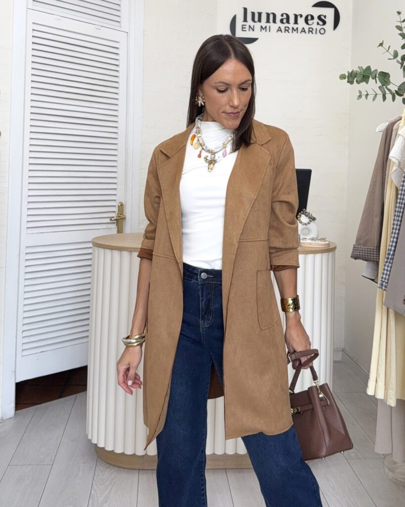 Chaqueta Ante Camel