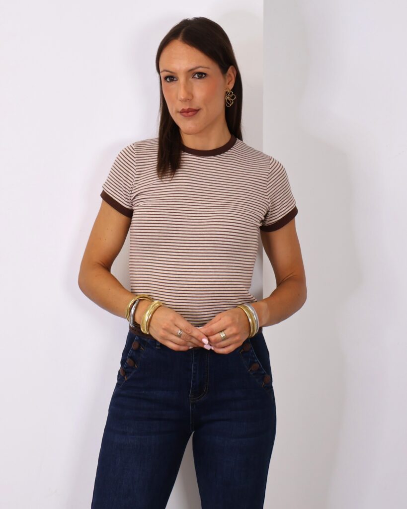 Camiseta Rayas Chocolate
