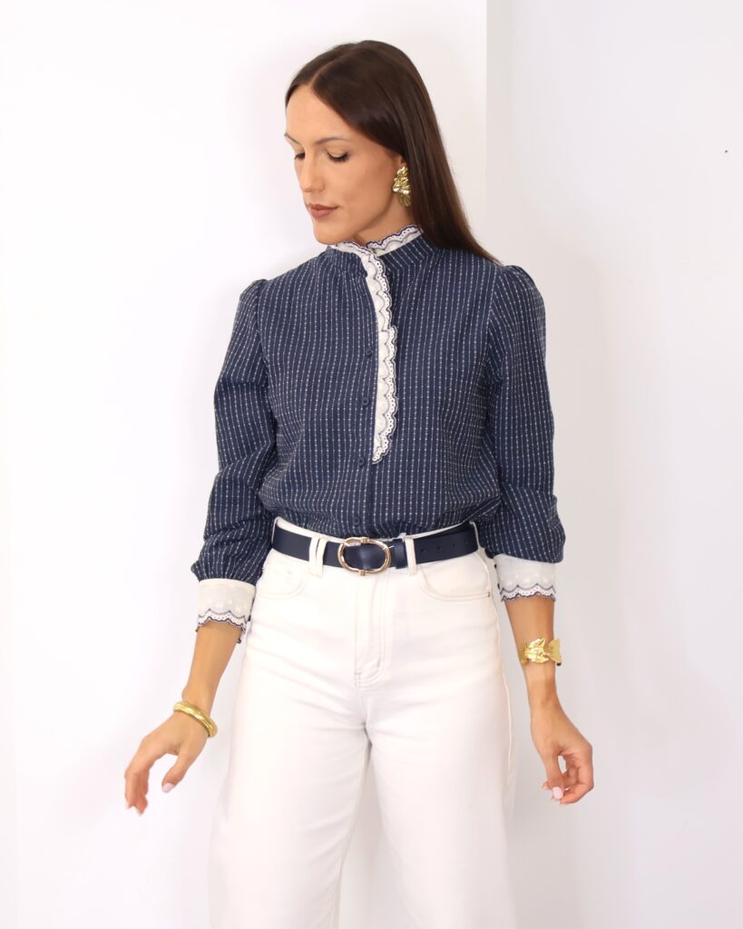 Camisa Marino Bordada