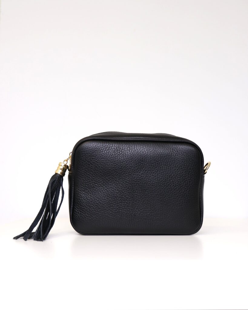 Bolso Borla Piel Negro