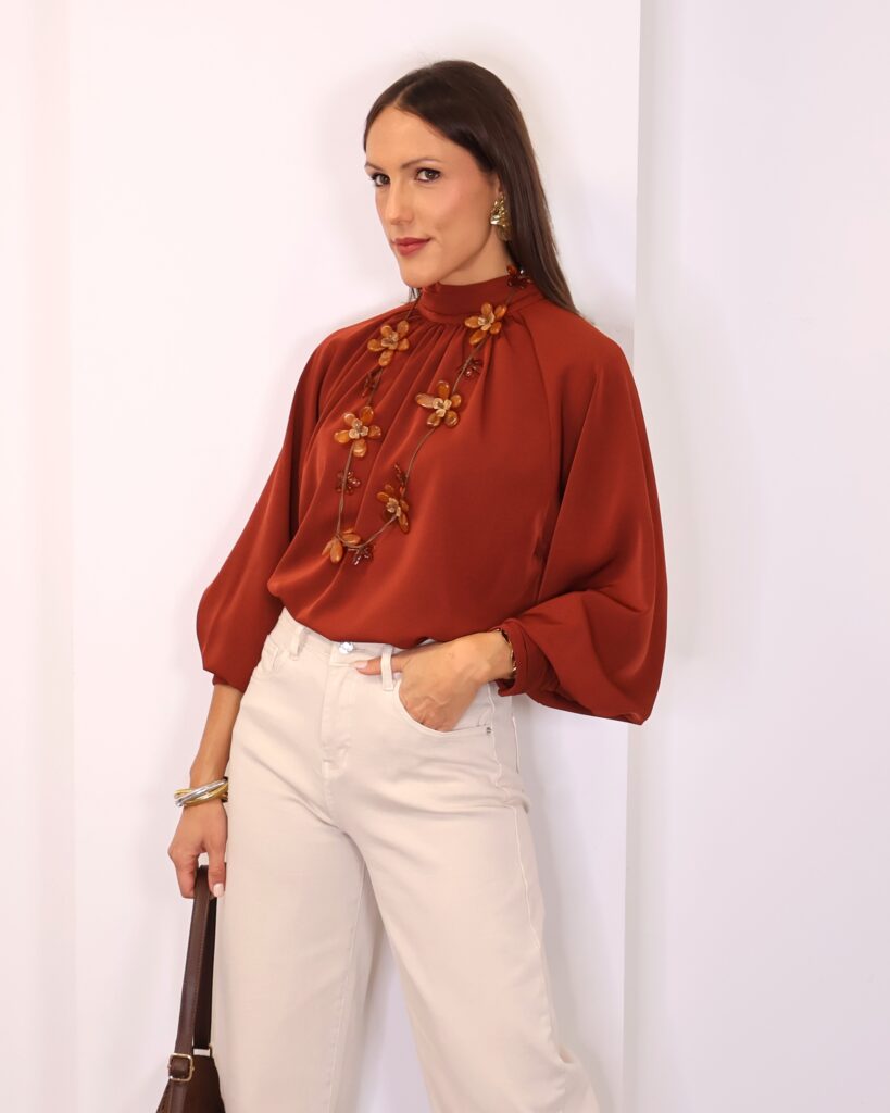 Blusa Satinada Terracota