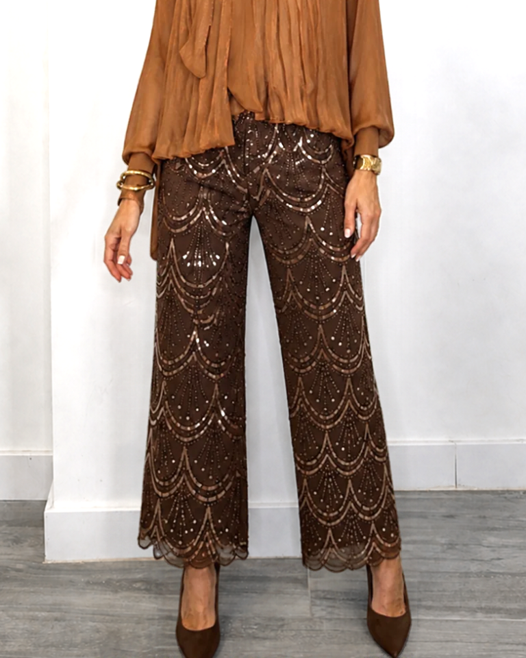 Pantalón Lentejuelas Chocolate