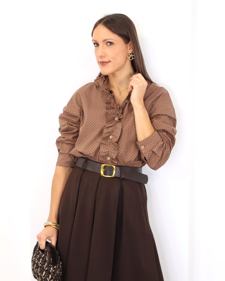Camisa Camel Lunares