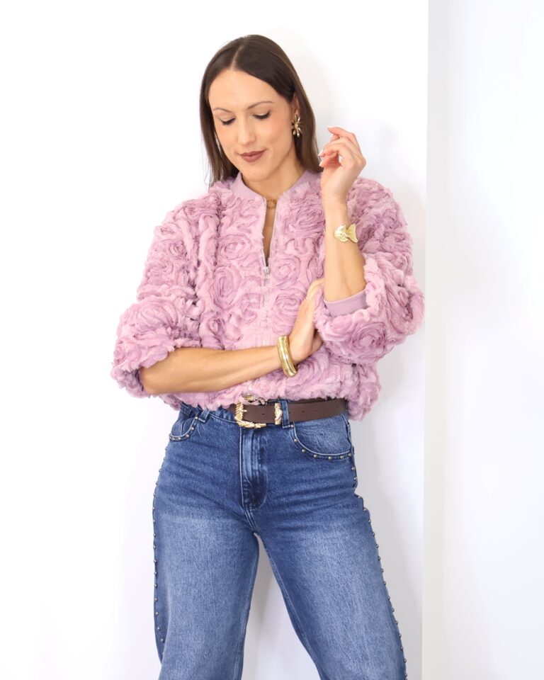 Chaqueta Pelo Rosa Floral
