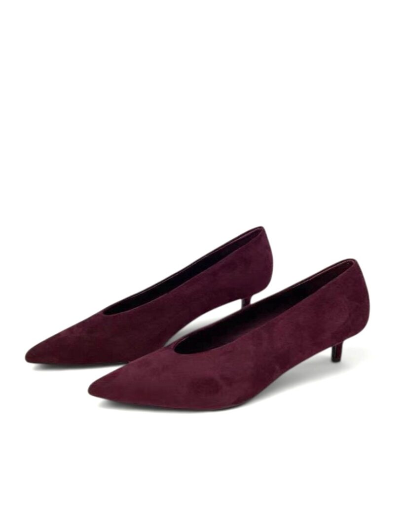 Zapato Salón Ante Burdeos